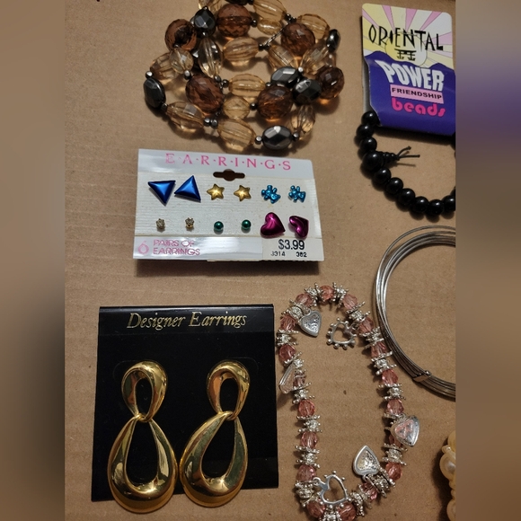 Jewelry Lot Costume Accessory Fashion Bracelets Necklace Earrings - Picture 2 of 7